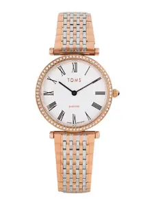 TOMS Women Embellished Dial & Stainless Steel Straps Analogue Watch T1101A-W