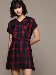 Roadster Checked A-Line Dress