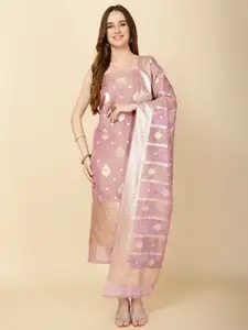 Meena Bazaar Ethnic Motifs Woven Designed Unstitched Dress Material