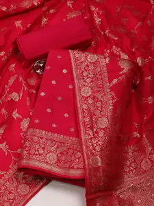 Meena Bazaar Floral Woven Design Dress Material