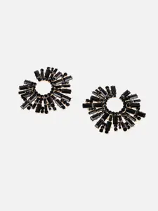 Kazo Alloy Stone Studded Geometric Studs Earrings