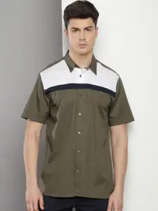 Tommy Hilfiger Colourblocked Pure Cotton Casual Shirt