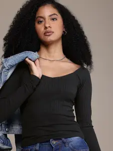 The Roadster Life Co. Scoop Neck Ribbed Fitted Top