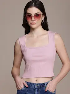 The Roadster Life Co. Ribbed Crop Fitted Top