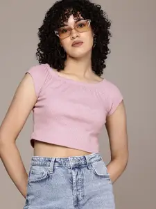 The Roadster Life Co. Ribbed Extended Sleeves Crop Top