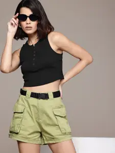 The Roadster Life Co. Sleeveless Ribbed Fitted Crop Top