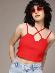 The Roadster Life Co. Shoulder Straps Ribbed Crop Top