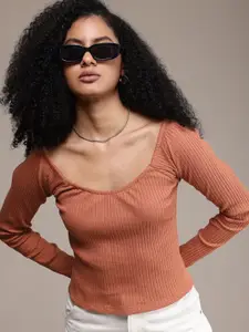 The Roadster Life Co. Scoop Neck Ribbed Fitted Top