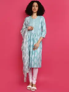 V-Mart Ethnic Motifs Printed A-Line Kurta
