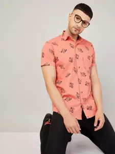 LOUIS MONARCH Comfort Slim Fit Floral Printed Cotton Casual Shirt