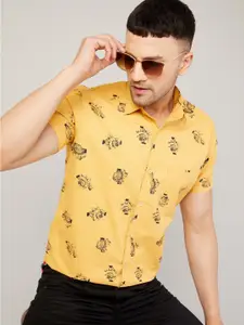 LOUIS MONARCH Comfort Slim Fit Floral Printed Cotton Formal Shirt