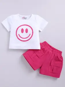 M'andy Girls Pure Cotton T-shirt with Shorts