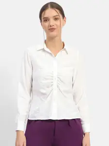 Madame Regular Fit Gathered Casual Shirt