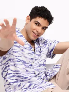 Aeropostale Printed  Cuban Collar Relaxed Fit Pure Cotton Casual Shirt