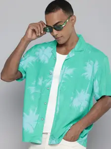 Aeropostale Opaque Tropical Printed Cuban Collar Casual Shirt