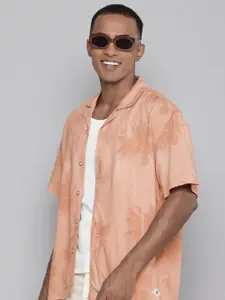 Aeropostale Opaque Tropical Printed Cuban Collar Casual Shirt