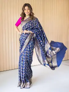 KALINI Floral Woven Design Zari Banarasi Saree