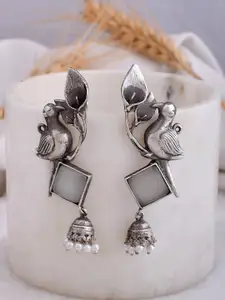 DASTOOR Silver Animal Shaped Jhumkas Earrings