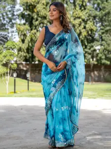 HOUSE OF JAMOTI Tie and Dye Sequinned Saree