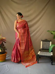 SGF11 Woven Design Heavy Zari Work Kanjeevaram Patola Silk Saree