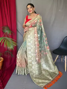 SGF11 Ethnic Motifs Woven Design Zari Silk Cotton Kanjeevaram Saree