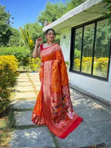 SGF11 Floral Woven Design Zari Silk Cotton Narayan Peth Saree