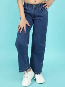 V-Mart Girls Straight Fit Mid Rise Clean Look Cotton Jeans