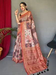 SGF11 Floral Printed Silk Cotton Chanderi Saree