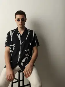 SELECTED Floral Printed Cuban Collar Casual Shirt