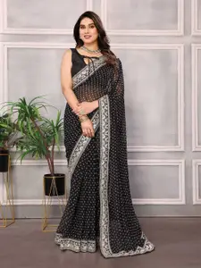 VAIRAGEE Bandhani Embroidered Saree