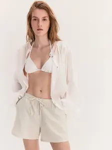 H&M Women Linen Blend Pull-On Shorts