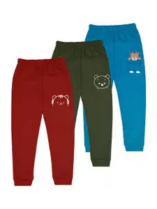 BAESD Boys Pack Of 3 Cotton Mid Rise Joggers