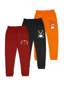 BAESD Infants Boys Pack Of 3 Graphic Printed Cotton Mid Rise Joggers