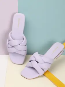 DressBerry Mauve Open Toe Flats