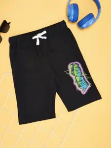 Pantaloons Junior Boys Typography Printed High-Rise Cotton Shorts
