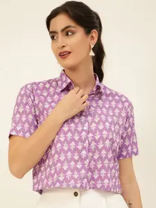 JAVINISHKA Women Comfort Slim Fit Floral Opaque Printed Casual Shirt