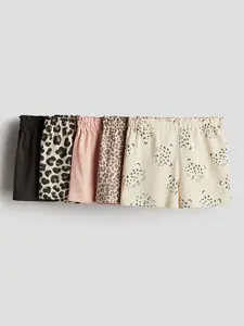 H&M Girls Pure Cotton 5-Pack Pull-On Shorts