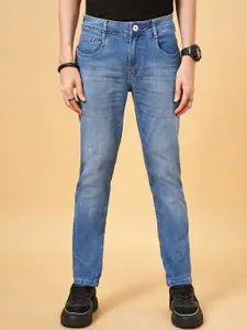 SF JEANS by Pantaloons Men Slim Fit Low Distress Heavy Fade Jeans