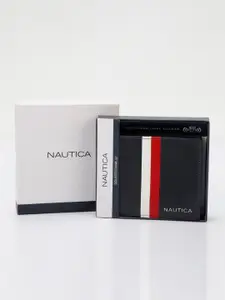 Nautica Men Colourblocked Leather Two Fold Wallet