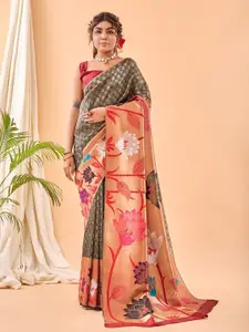 SGF11 Woven Design Phulkari Banarasi Saree