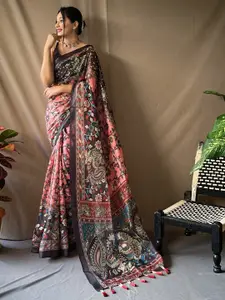 SGF11 Kalamkari Printed Silk Cotton Chanderi Saree