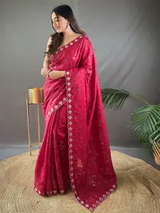 SGF11 Floral Silk Cotton Kantha Work Saree