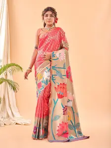 SGF11 Floral Phulkari Banarasi Zari Saree