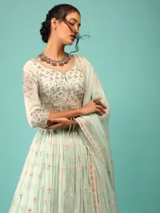 KALKI Fashion Embroidered Mirror Work Ready to Wear Lehenga With Blouse & Dupatta