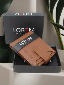 LOREM Men Textured Synthetic Leather Two Fold Wallet with SIM Card Holder