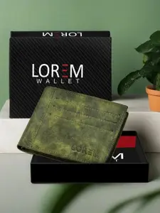 LOREM Men Textured Two Fold Wallet