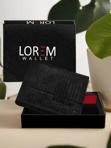 LOREM Men Striped Two Fold Wallet with SIM Card Holder