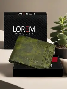 LOREM Men Abstract Textured Two Fold Wallet with SIM Card Holder