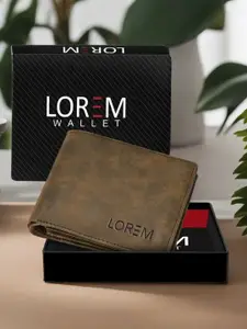 LOREM Men Textured Two Fold Wallet