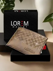 LOREM Men Geometric Textured Two Fold Wallet with SIM Card Holder